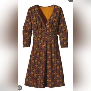 Patagonia Women's Margo Dress with Red and Yellow Pattern